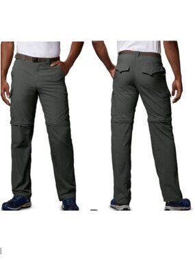 Columbia Silver Ridge Size 38x32 Gravel Convertible Hiking Pants Shorts Gray